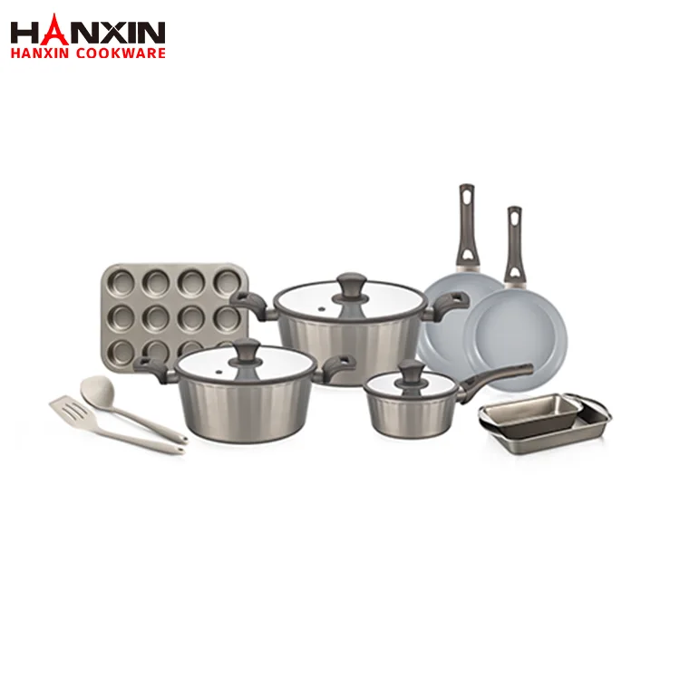 Set de ustensile de bucătărie din ceramică forjată din aluminiu pentru toate plitele de gătit