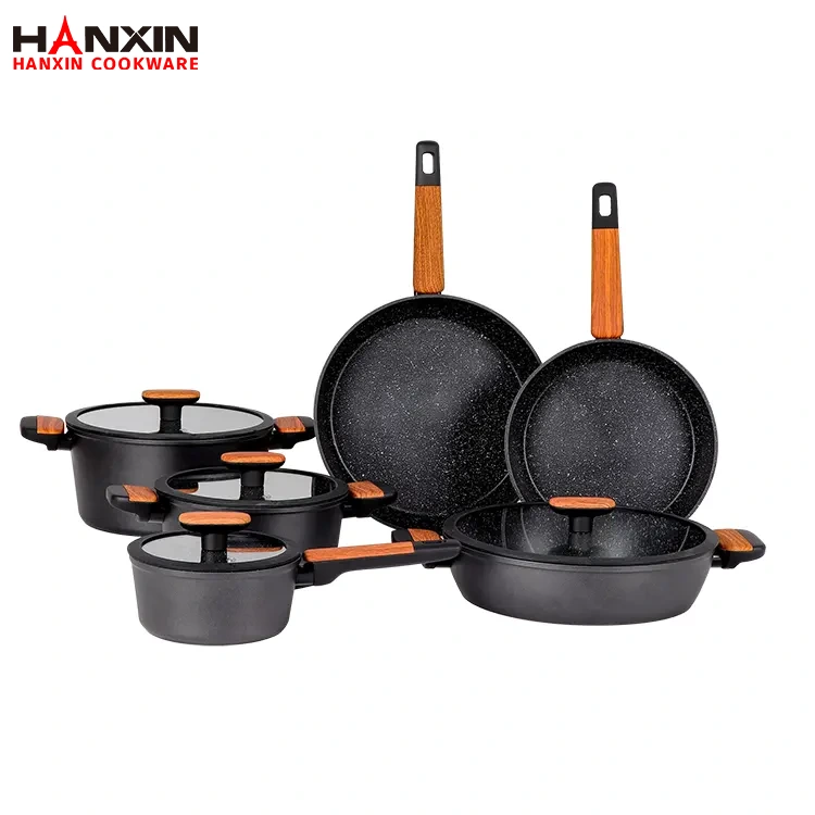 Set de vase antiaderente din aluminiu forjat